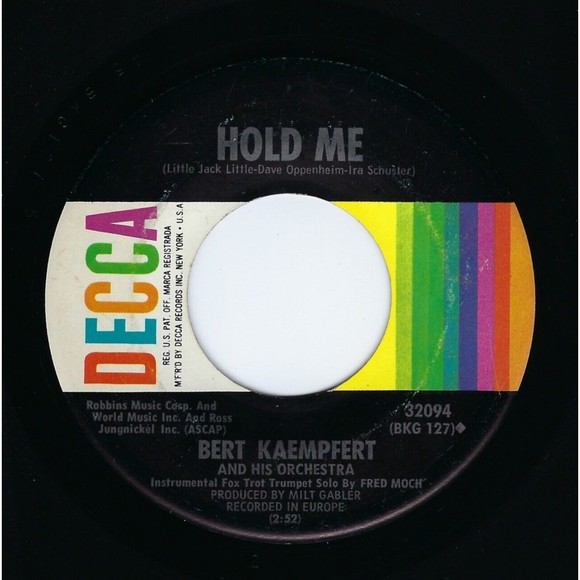 Bert Kaempfert 45 Hold Me / P***y Footin' on Decca EX Jazz Easy Listening - Picture 1 of 2